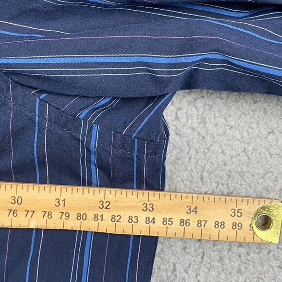 Van Heusen Button Shirt Men's 4XL Blue Striped Formal Causal Business Preppy - Picture 5 of 7